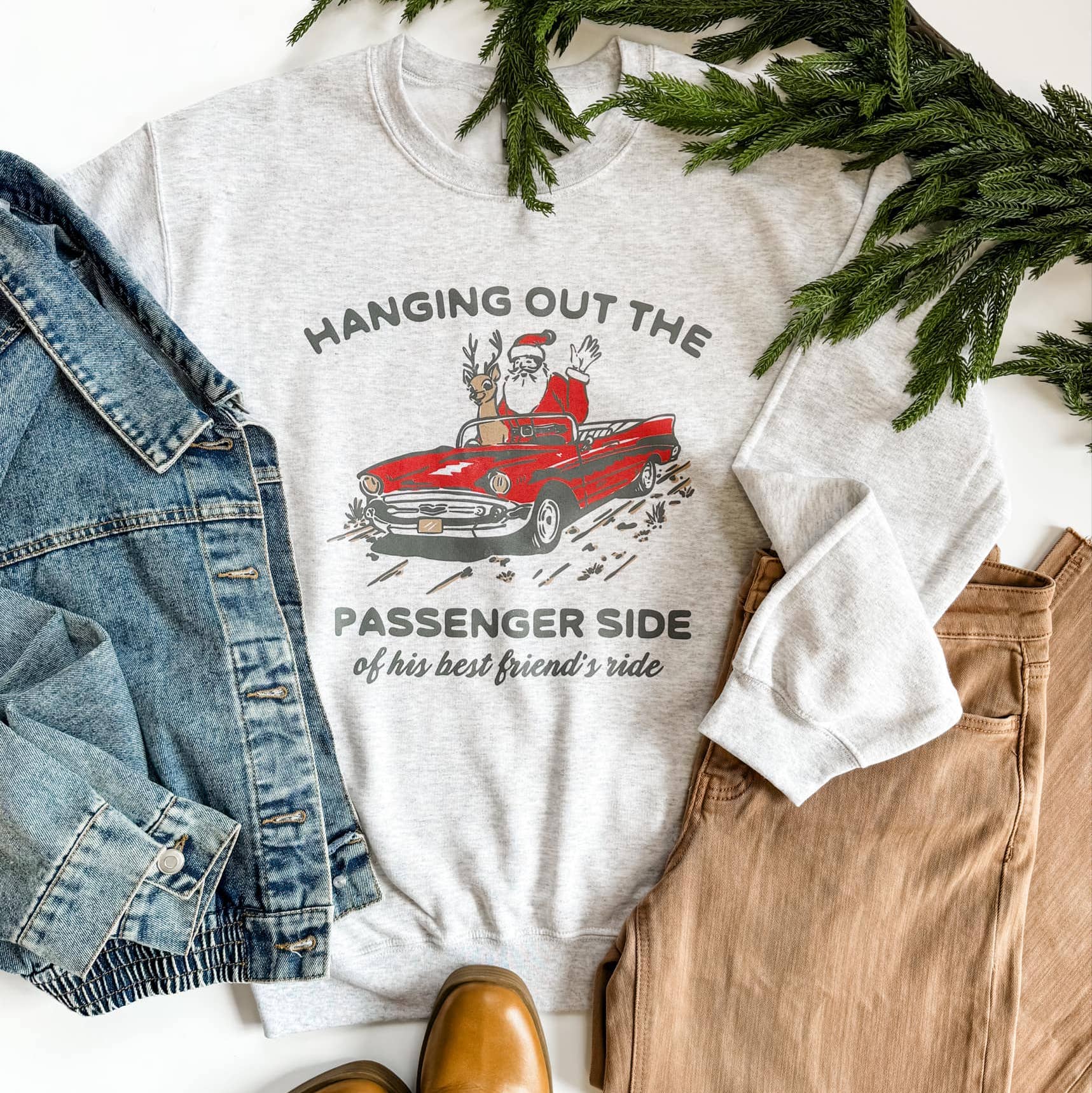 Santas Car Christmas Crewneck