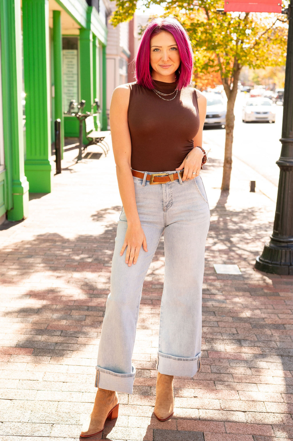 City Sleek Mock Neck Top