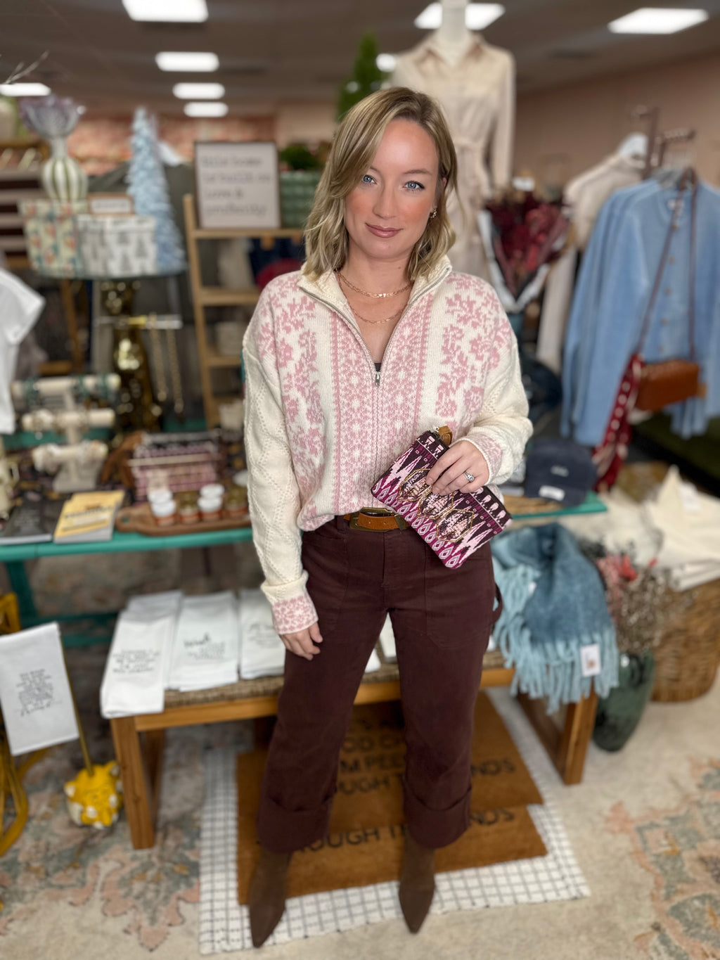 Ski Season Zip Up Cardigan