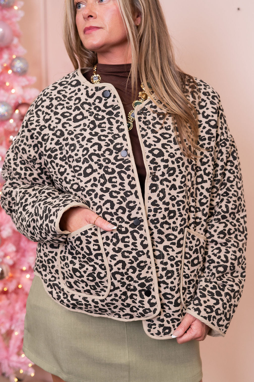 Leopard Quilted Puffer Jacket