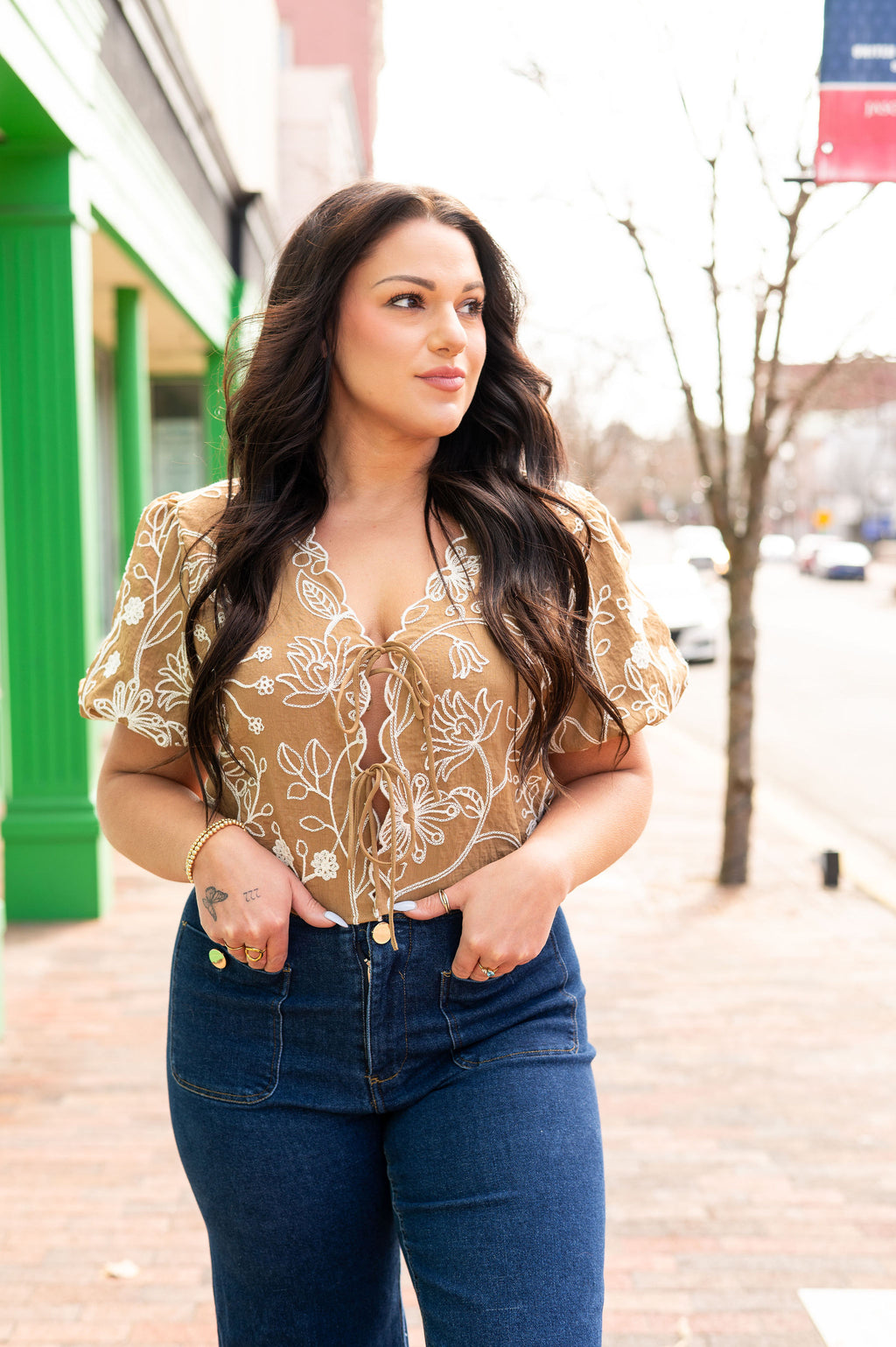 Marlow Embroidered Tie Top [MULTIPLE COLORS]
