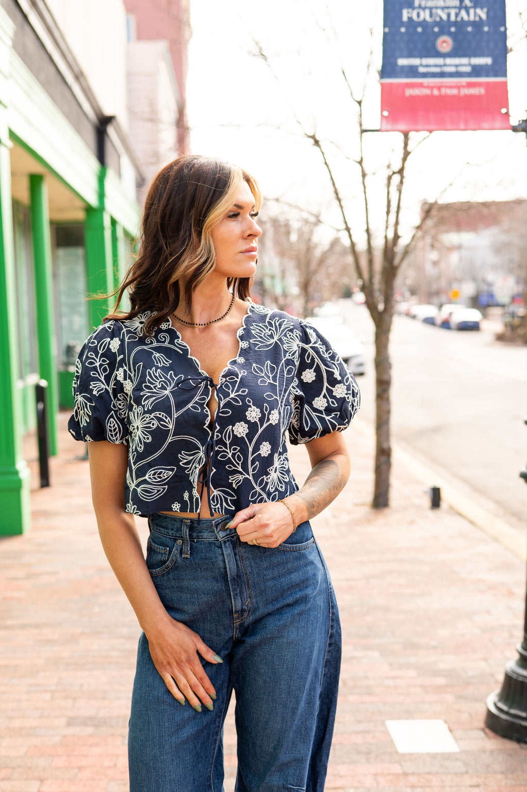 Marlow Embroidered Tie Top [MULTIPLE COLORS]