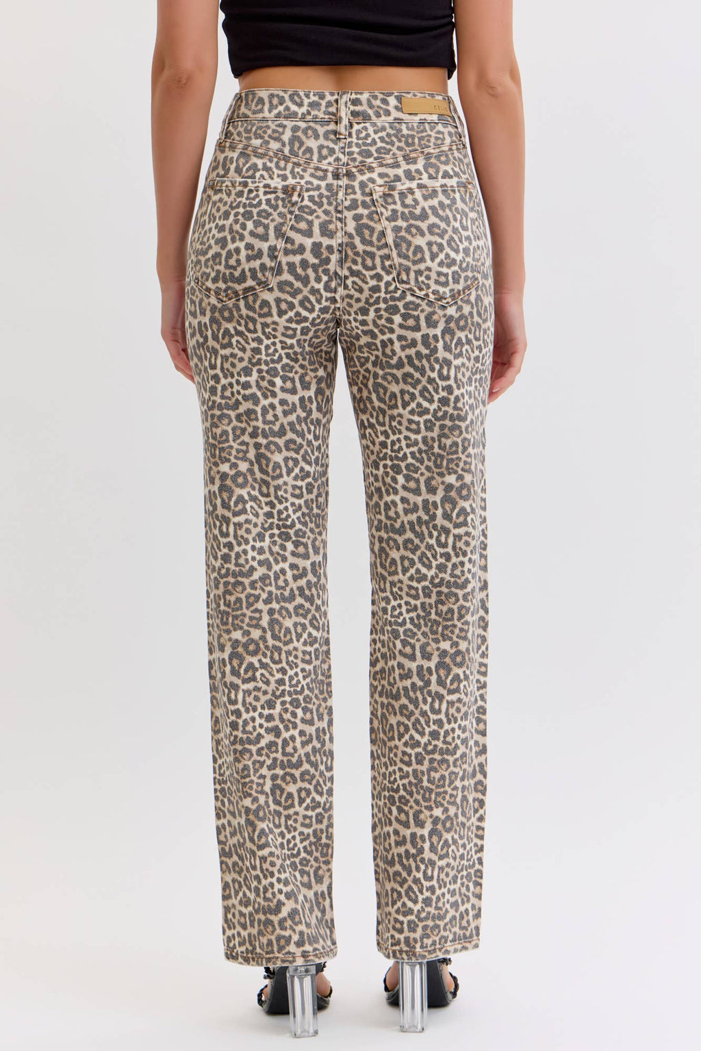 Leopard Super High Rise Dad Jean